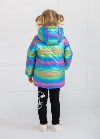 Комбінована демісезонна зимова куртка 10713 98 рожева Color Dreams