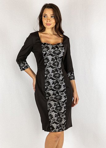 Черное кэжуал платье футляр Time of Style с цветочным принтом