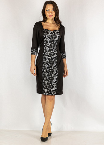Черное кэжуал платье футляр Time of Style с цветочным принтом