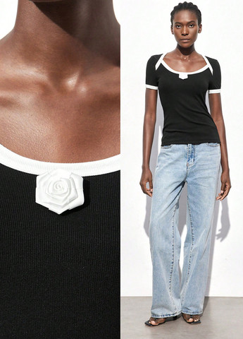 Чорна блуза SHEIN