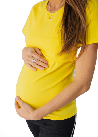 Желтая всесезон 8211 футболка для беременных с секретом для кормления желтая HN