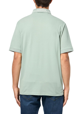 Зеленая футболка-поло для мужчин Armani Exchange однотонная
