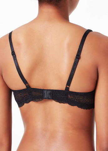 Чёрный бюстгальтер Emporio Armani с косточками полиамид