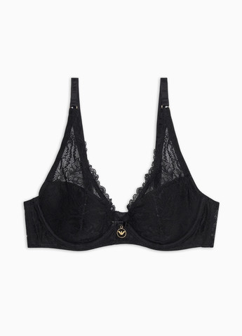 Чёрный бюстгальтер Emporio Armani с косточками полиамид