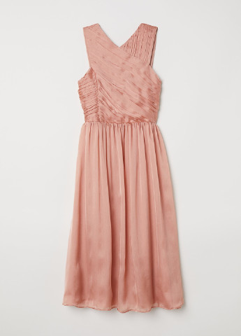 Персикова вечірня сукня а-силует H&M однотонна
