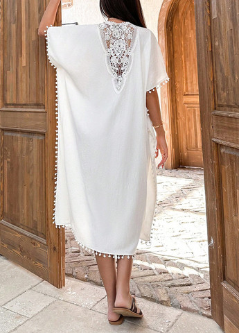 Белое кэжуал платье платье-футболка SHEIN однотонное