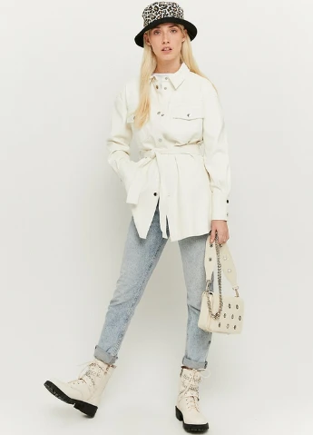 Белая летняя куртка Tally Weijl Coats - KNIT PU JACKET