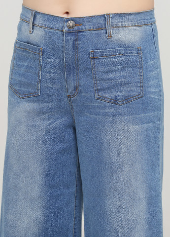Джинси Mark вкорочені однотонні сині джинсові бавовна