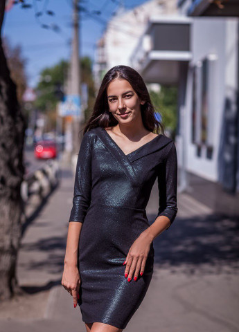 Черное вечернее платье футляр FashionYouWant однотонное