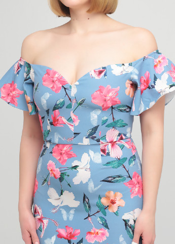 Блакитна кежуал сукня футляр Paper Dolls з квітковим принтом