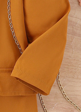 Светло-коричневый демисезонный костюм (жакет, лонгслив, юбка, берет) юбочный SHEIN