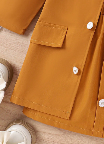 Светло-коричневый демисезонный костюм (жакет, лонгслив, юбка, берет) юбочный SHEIN