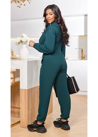 Комбінезон No Brand комбінезон-брюки однотонний бірюзовий спортивний, кежуал поліестер, трикотаж