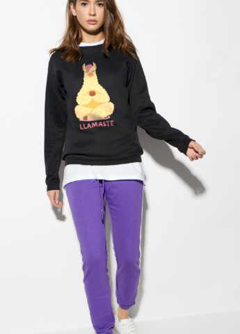 Черный свитшот женский /no flis/ YAPPI рисунок (251467785)