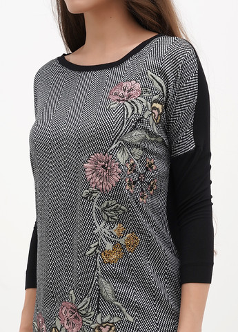 Чорна кежуал сукня Sassofono з геометричним візерунком