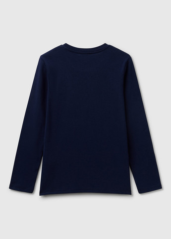 Темно-синий демисезонный кэжуал лонгслив United Colors of Benetton с логотипом