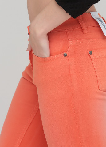 Оранжевые джинсовые демисезонные укороченные, зауженные брюки Gina Benotti