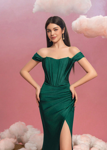 Темно-зелёное платье SHEIN (339052497)