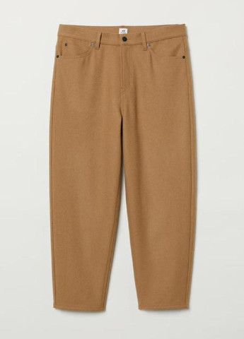 Бежевые кэжуал демисезонные укороченные брюки H&M