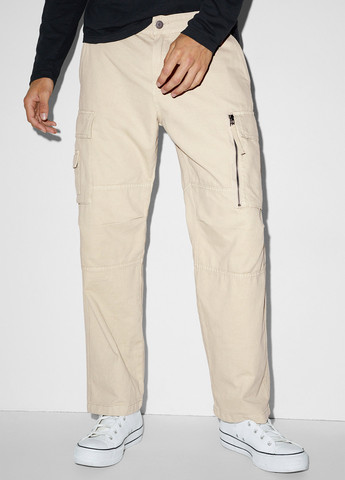 Бежевые кэжуал демисезонные карго брюки C&A