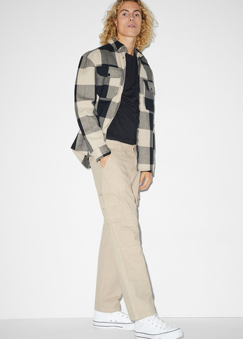 Бежевые кэжуал демисезонные карго брюки C&A