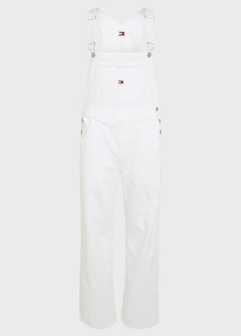 Комбинезон Tommy Jeans комбинезон-брюки однотонный белый денил хлопок