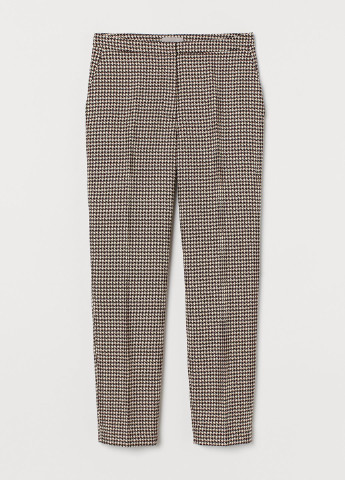 Бордовые кэжуал демисезонные укороченные, зауженные брюки H&M