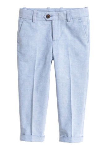 Голубые классические демисезонные брюки зауженные H&M