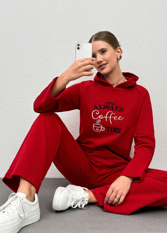 Вишневая всесезон пижама (реглан, брюки) реглан + брюки SHEIN