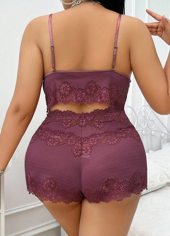 Сливова всесезон піжама (топ, шорти) топ + шорти SHEIN