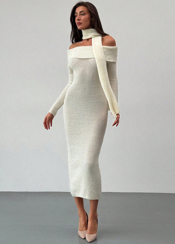 Білий кежуал сукня сукня светр SHEIN однотонна