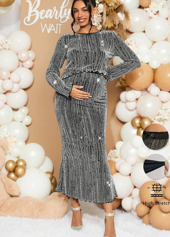 Костюм для вагітних (лонгслів, спідниця) SHEIN (332389039)