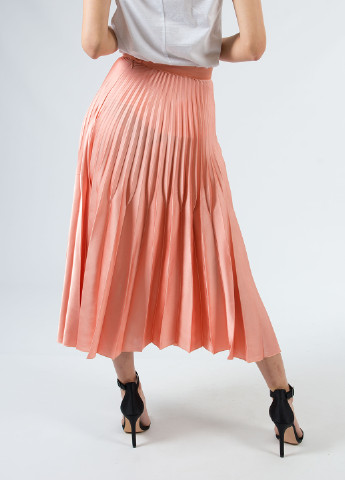 Персиковая кэжуал однотонная юбка FK. Pynappel клешированная, плиссе