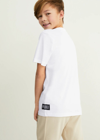 Біла літня підліткова футболка для хлопчика 2158421 C&A