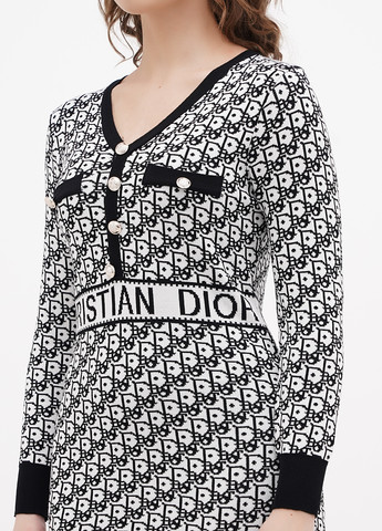 Чорно-білий кежуал сукня силуетна Rosa Shock з написами