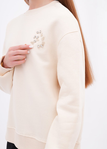 Молочний світшот EQUILIBRI однотонний камені, бісер (346898647)