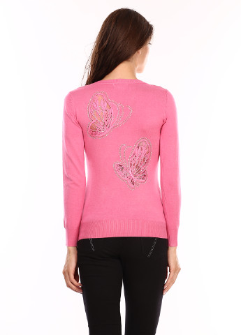 Розовый демисезонный пуловер пуловер Elegance