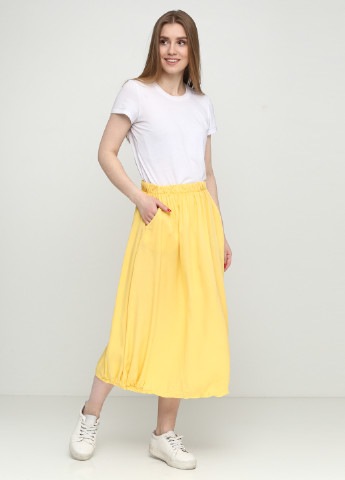 Желтая кэжуал однотонная юбка Italy Moda