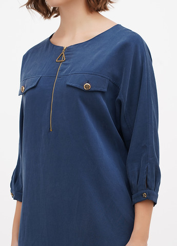 Сіро-синя кежуал сукня Sassofono однотонна