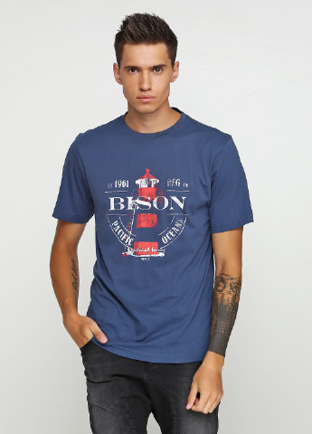Темно-синяя футболка Bison