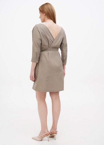 Сіро-зелена кежуал сукня Sassofono Club однотонна