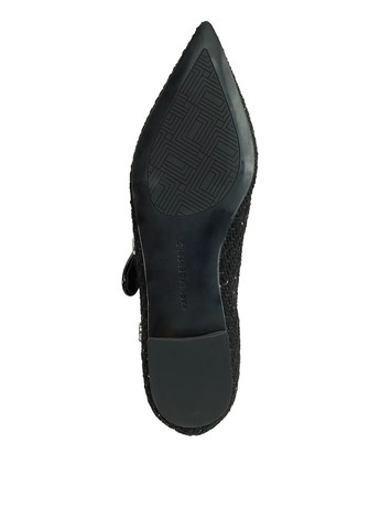 Жіночі балетки Karl Lagerfeld | чорні однотонні паєтки, логотип текстиль (335265463)