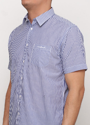 Синяя кэжуал рубашка в полоску Pierre Cardin