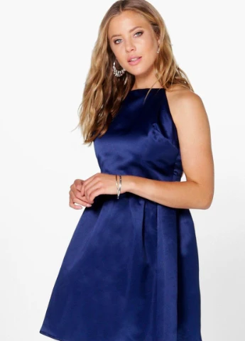 Темно-синее кэжуал платье Boohoo однотонное