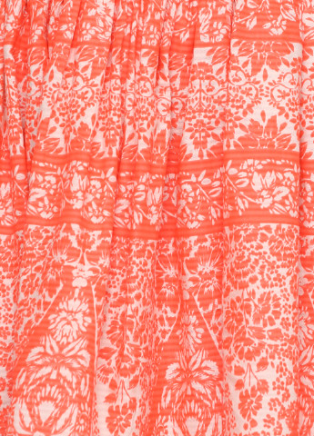 Оранжевое кэжуал платье с открытыми плечами Superdry с цветочным принтом