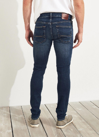 Темно-синие демисезонные скинни джинсы Hollister