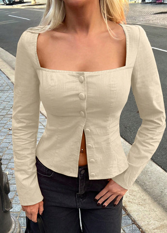 Бежевая блуза SHEIN