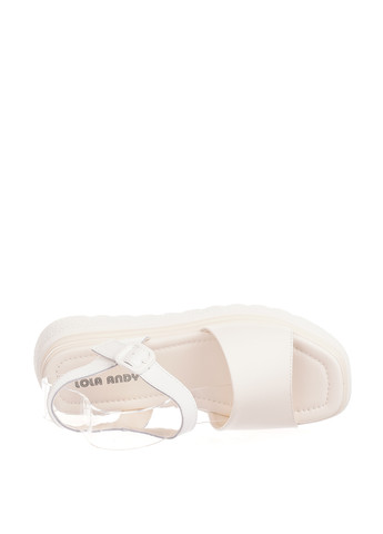 Молочные босоножки Lola Andy с ремешком с белой подошвой, волнистая подошва