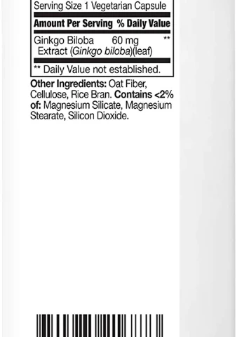 Гинкго билоба, Ginkgo Biloba Extract, 60 mg 200 Veg Caps 21st Century (254325717)
