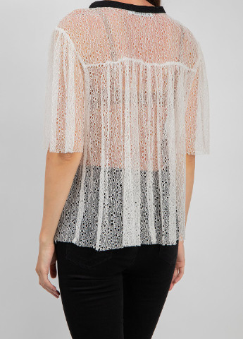 Біла біла ажурна блуза з коротким рукавом Philosophy